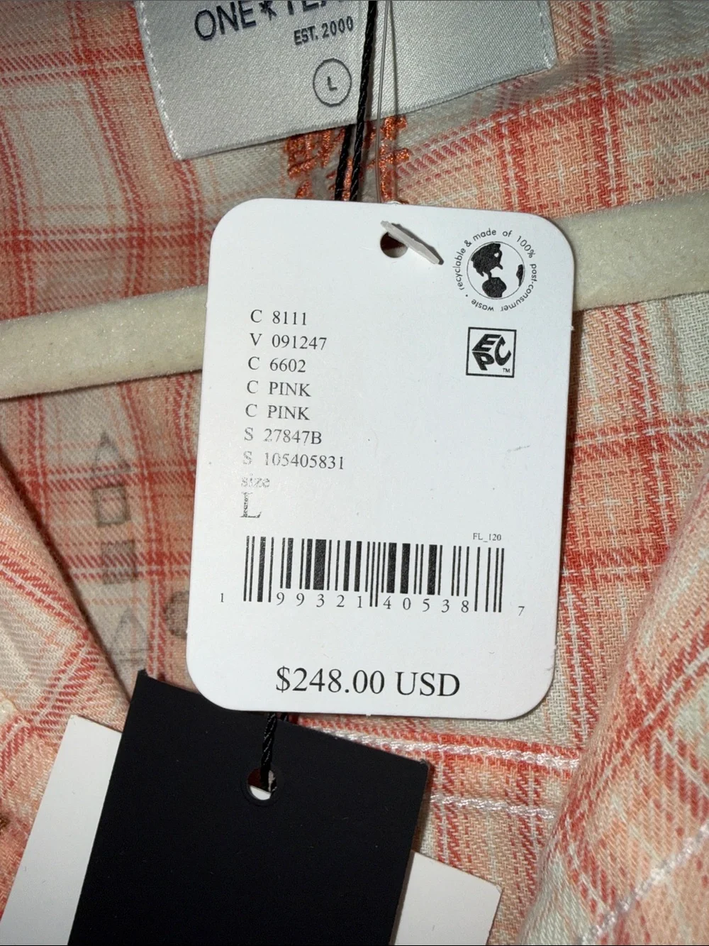 FREE PEOPLE X ONE TEASPOON LUNAR STUDDED COTTON FLANNEL BUTTON DOWN NWT sz L - Picture 4 of 4
